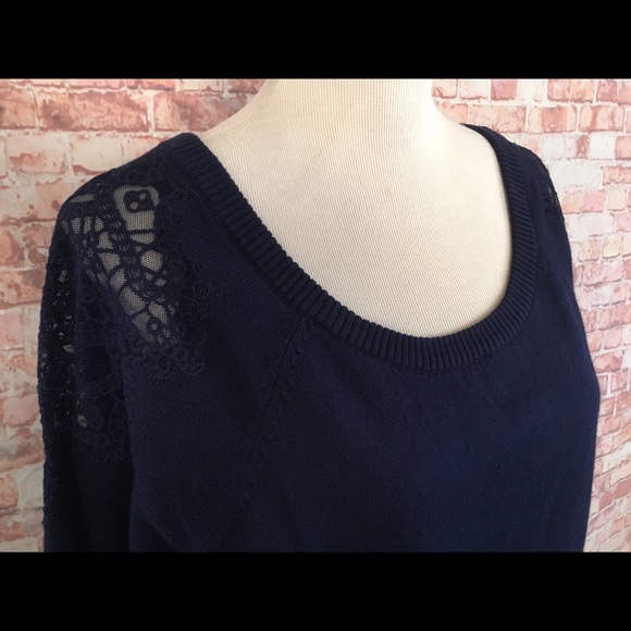 Torrid Navy Lace Shoulder Sweater - Picture 5 of 7